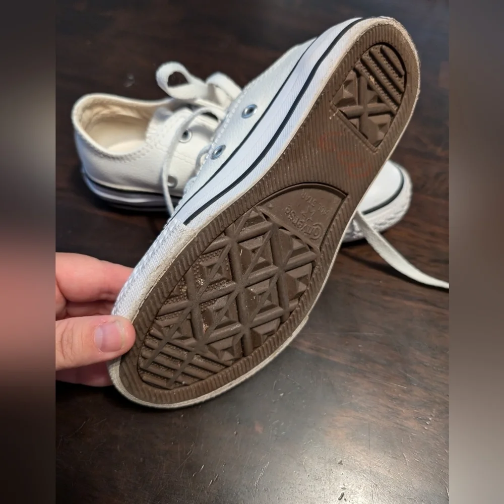 Converse All Star, Kids 13, White Leather, EUC